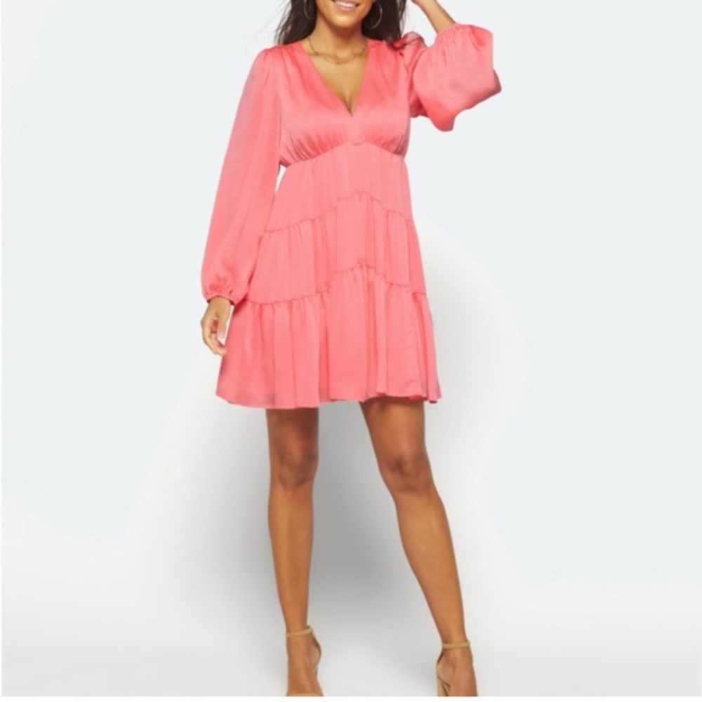 Trina Turk Vibrant Pink Long Sleeve Dress